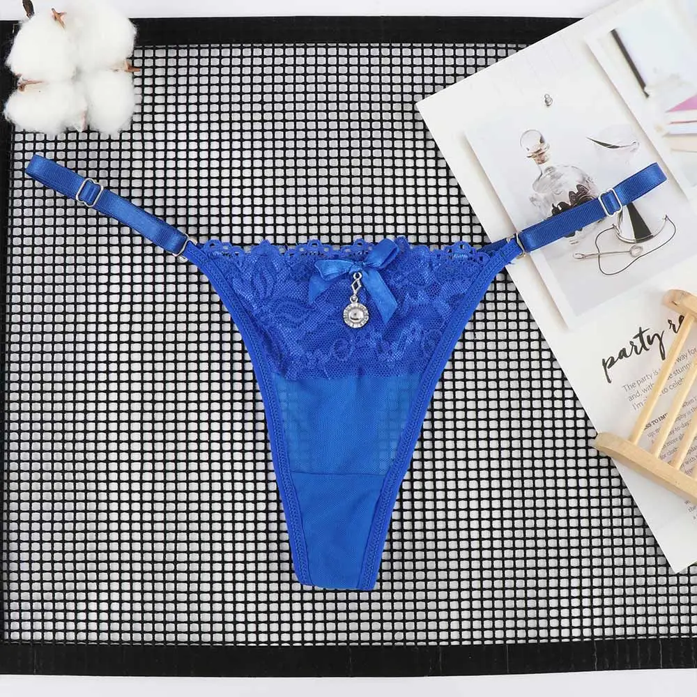 6가지 색상의 핫 V스트링 레이스 G스트링 팬티 여성 속옷 란제리