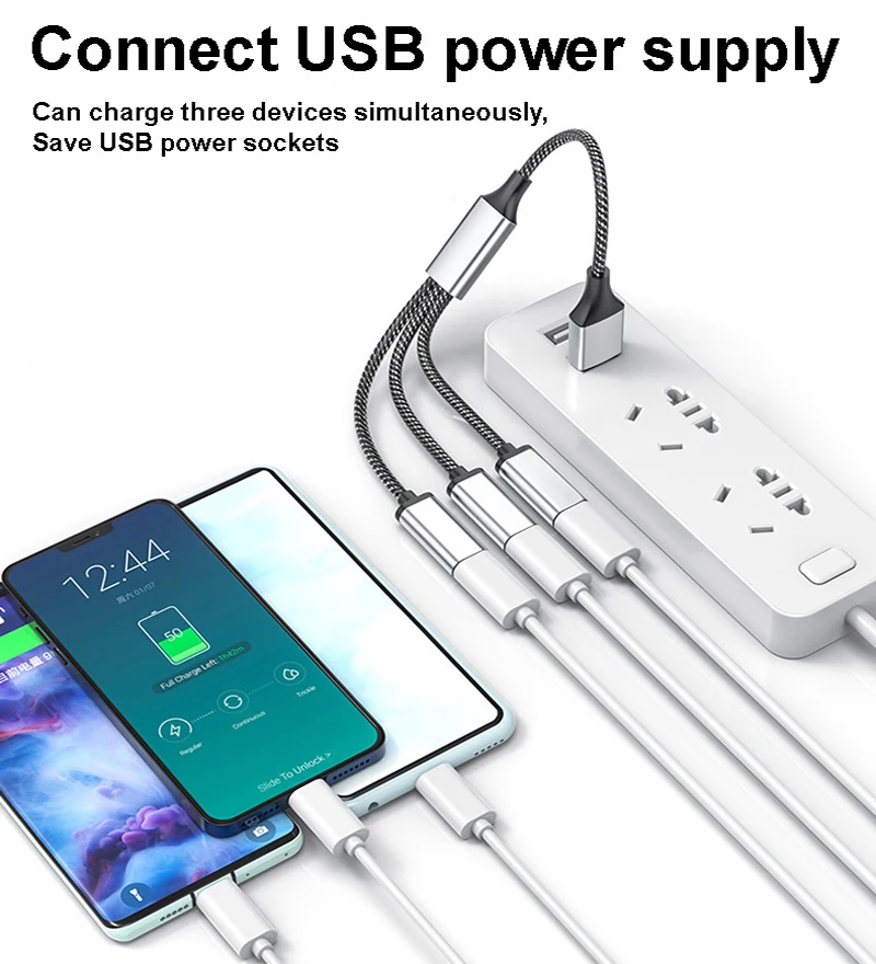 5VUSB Hub Extensions 4 Port Type C Hub USB Splitter Data Transmission High Speed OTG Adapter For Computer Xiaomi Macbook Pro Air