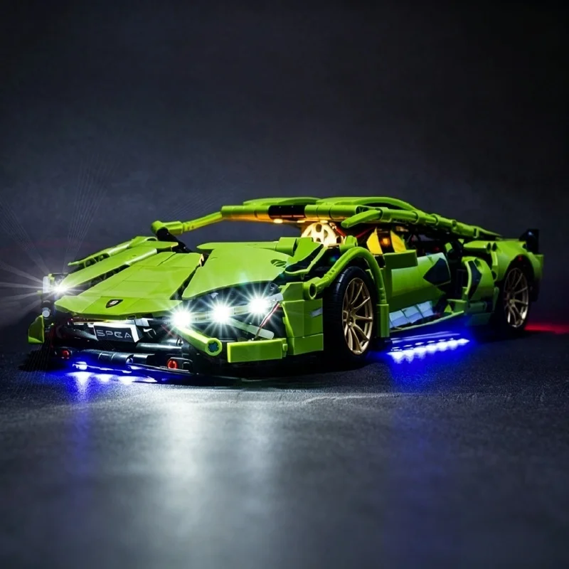 

Remote‑Controlled Multi‑Color LED Light Kit for 8600 Supercar Building Blocks DIY Glow Modification No Building Blocks Included
