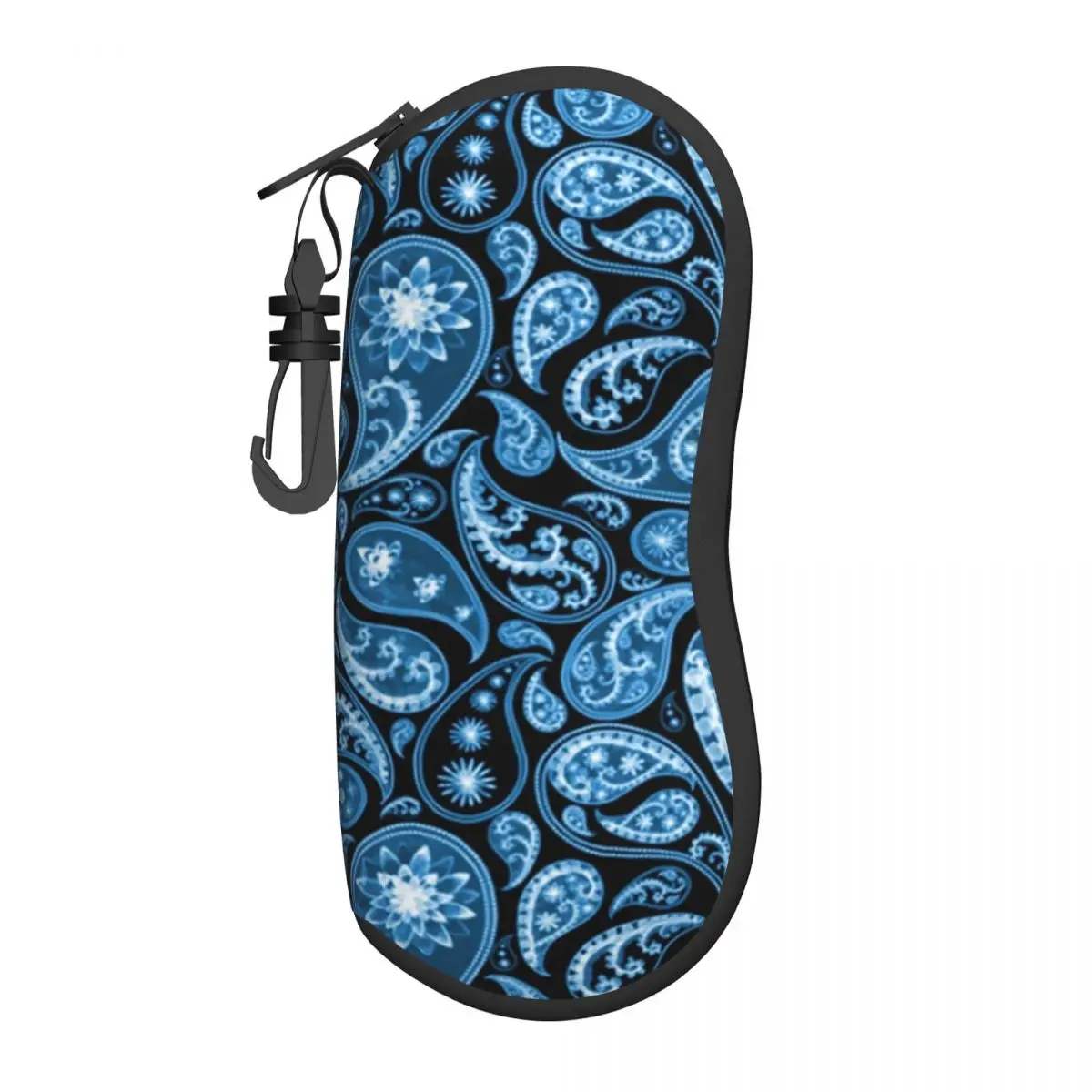 

Beautiful Paisley Print Vertical Glasses Case Vintage Design Male Zip Sunglasses Pouch Convenient Reading Eyeglasses Organizer