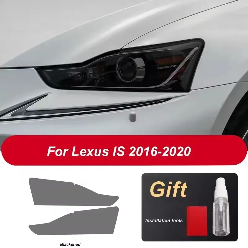 2 Pcs Car Headlight Protective Film Transparent Black TPU Sticker For Lexus IS 2016-2020 IS 200t 300h 250 F Sport Accessories