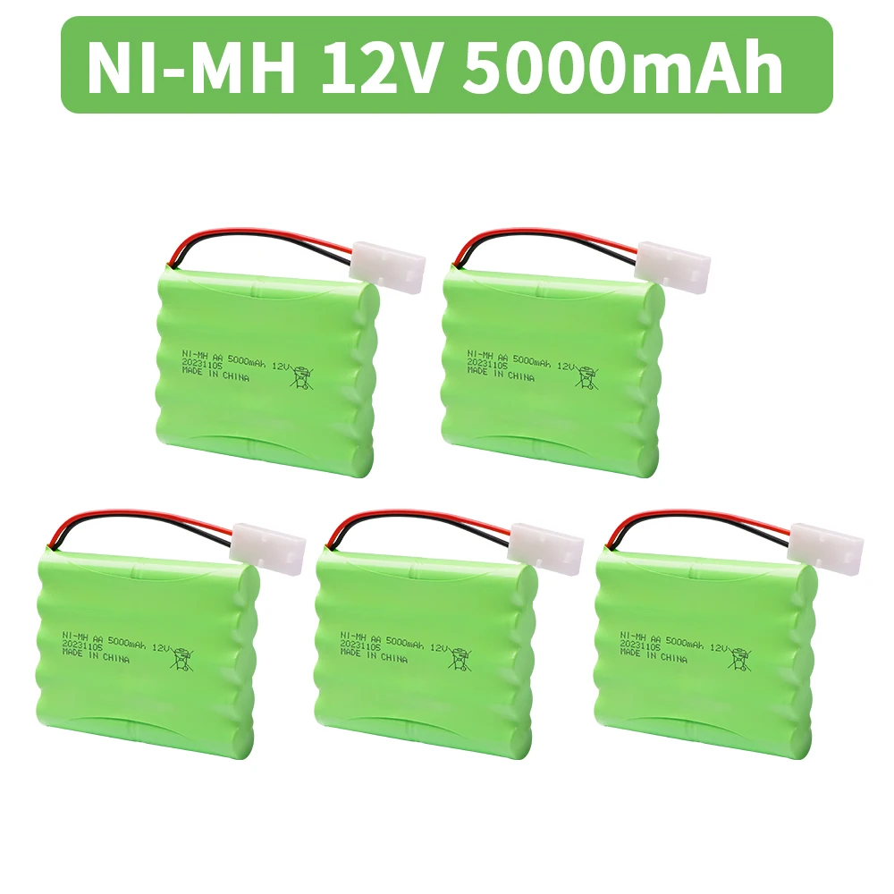 

12V 5000mah NiMH Battery with Tamiya Plug for Rc toy Car Tanks Trains Robots Boat Guns parts Ni-MH AA 12 v Rechargeable Battery