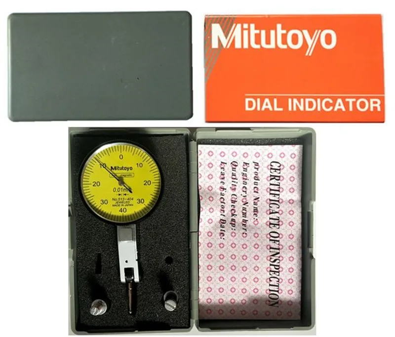 Mitutoyo Lever Table Dial Indicator 0-0.8mm 0.01mm Gauge Scale Metric Dovetail Rails Indicator Measuring Tool 513-404