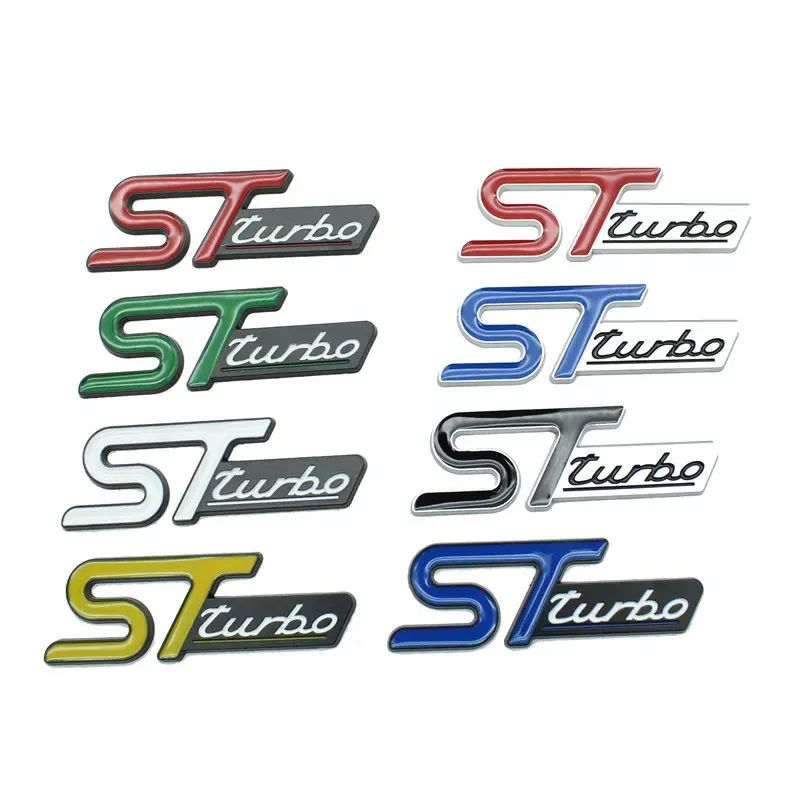 ST TURBO badge car stickers for FORD new Focus ESCAPE EDGE ST track version rear tail trunk logo side body modification decals