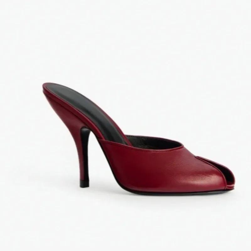 

European and American Minimalist Slim High Heels with Exposed Toes, Fish Mouth Slippers, Women's Summer Versatile Outerwear