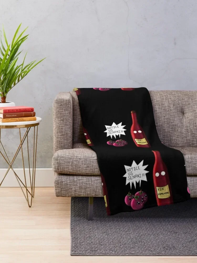 Mr. Popular Notice us Senpai!!! wine and grapes Throw Blanket Hairys Sleeping Bag Sofas for sofa Blankets