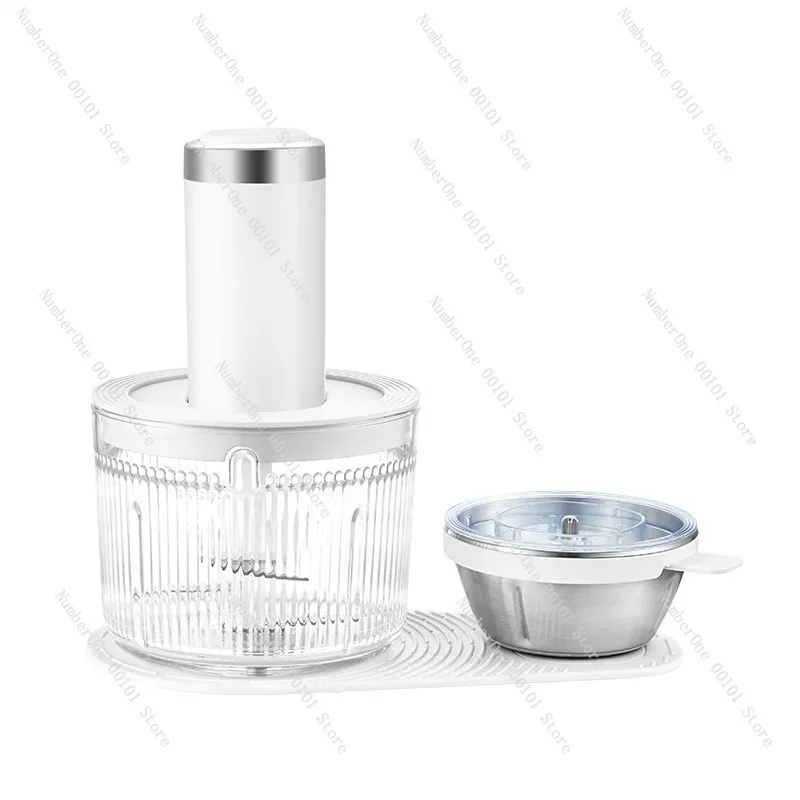 Electric meat grinder, multi-function food processor, meat mincer and vegetable chopper, compact, powerful, easy-clean,household