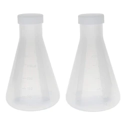 Laboratory Graduated Plastic Conical Erlenmeyer Flask, Measurable, Smooth Thick Wall, Two Bottles Of 250Ml