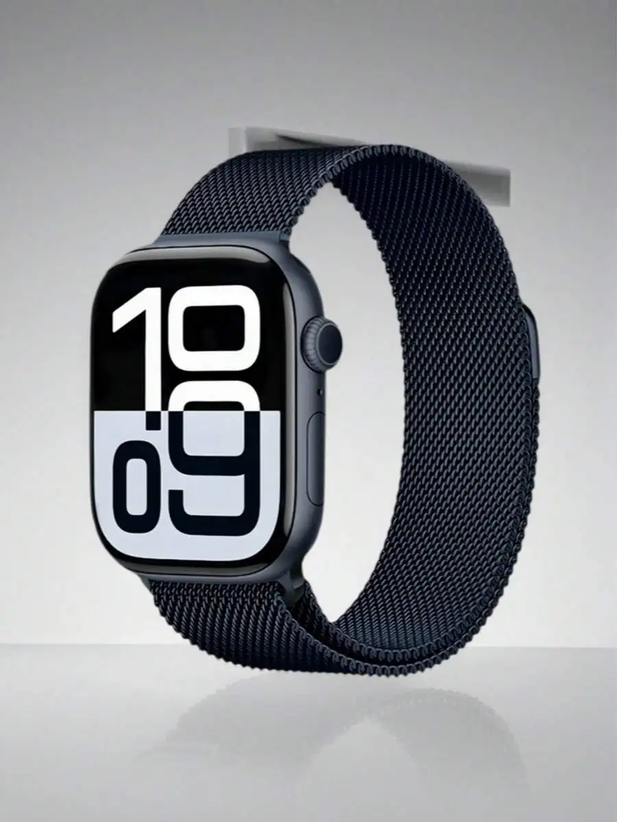 1pc Fashionable Milanese Stainless Steel Magnetic Watch Band, Compatible With Apple Watch 44mm 40mm 41mm 45mm 42mm 46mm 38mm
