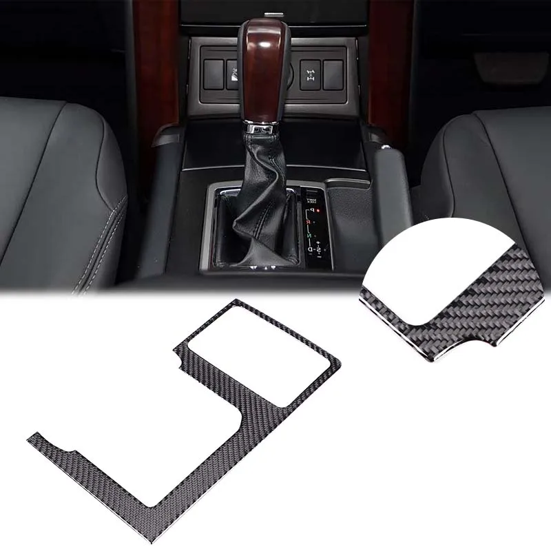 Gear Shift Panel Decoration Real Carbon Fiber Console Gear Shifter Surround Trim For Toyota Land Cruiser Prado J150 2010-2017