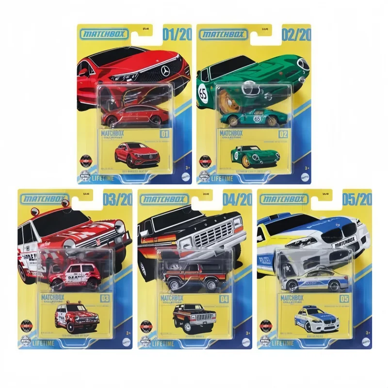 

2025 New Matchbox Collectors #01-05 Honda N600 Off Road Benz Eqs Ford Bronco Bmw M5 Police 1/64 Diecast Model Car Toy Gbj48 Gift