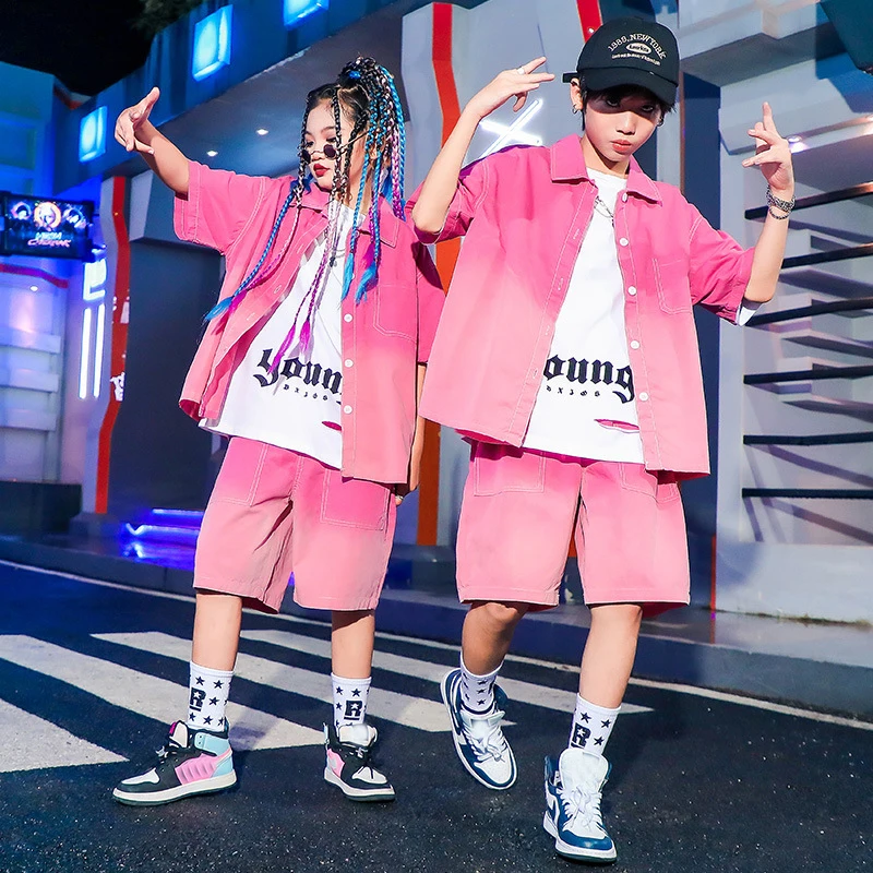 Nowy dziecięcy fajny kostium taneczny hip-hopowy Dziewczęta Chłopcy Odzież do tańca jazzowego Strój do tańca ulicznego Kpop Strój SL8693