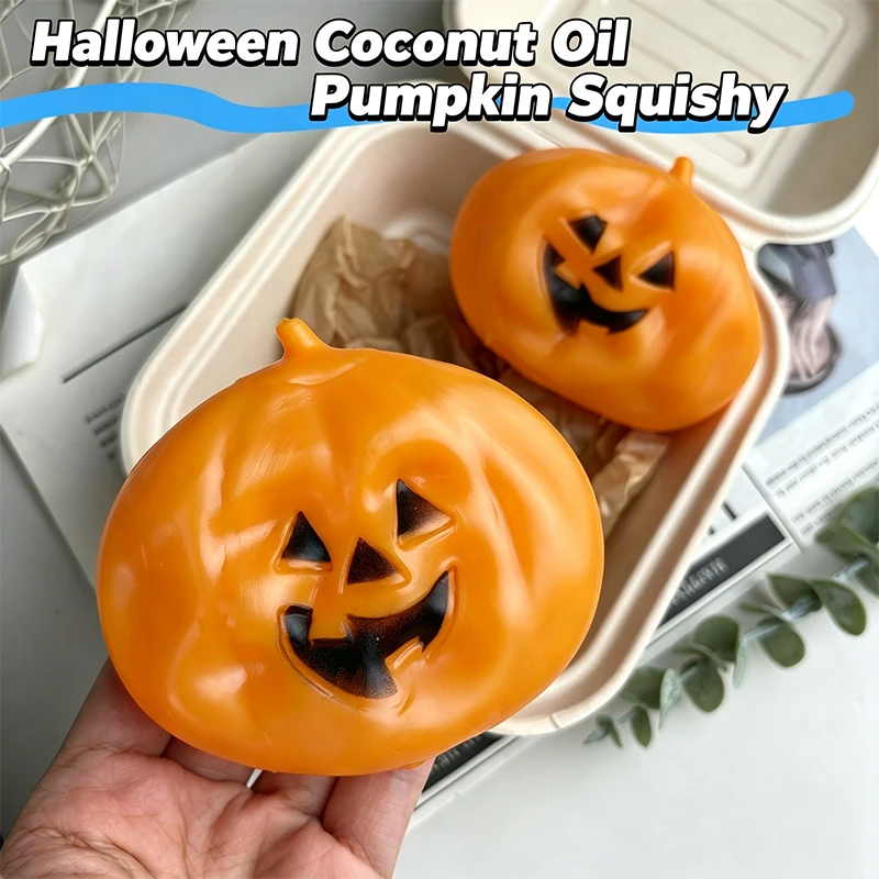 Weicher Halloween-Kürbis-Stressball, Quetschspielzeug, Vaseline-Plastizität, kein Rückprall, weiches Gefühl, Fidget-Spielzeug, sensorisches Anti-Stress-Spielzeug