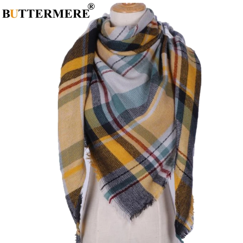 BUTTERMERE Scarf Women Plaid Blanket Scarf Ladies Warm Pashmina Wrap Cashmere Brand British Style Female Shawls And Scarves