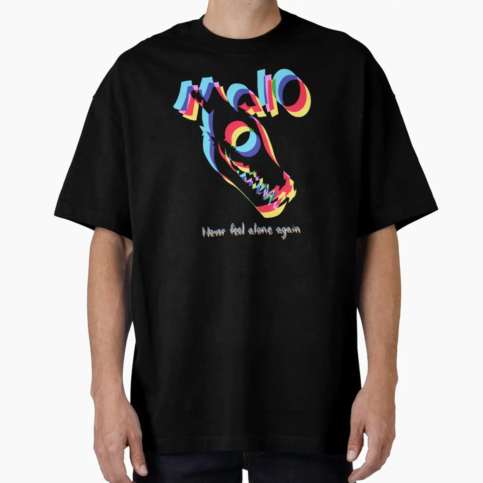 Never Feel Alone SCP 1471 designed and sold by SCPBoutique vintage Washed Breathable Soft Stretched Versatile homme graphic