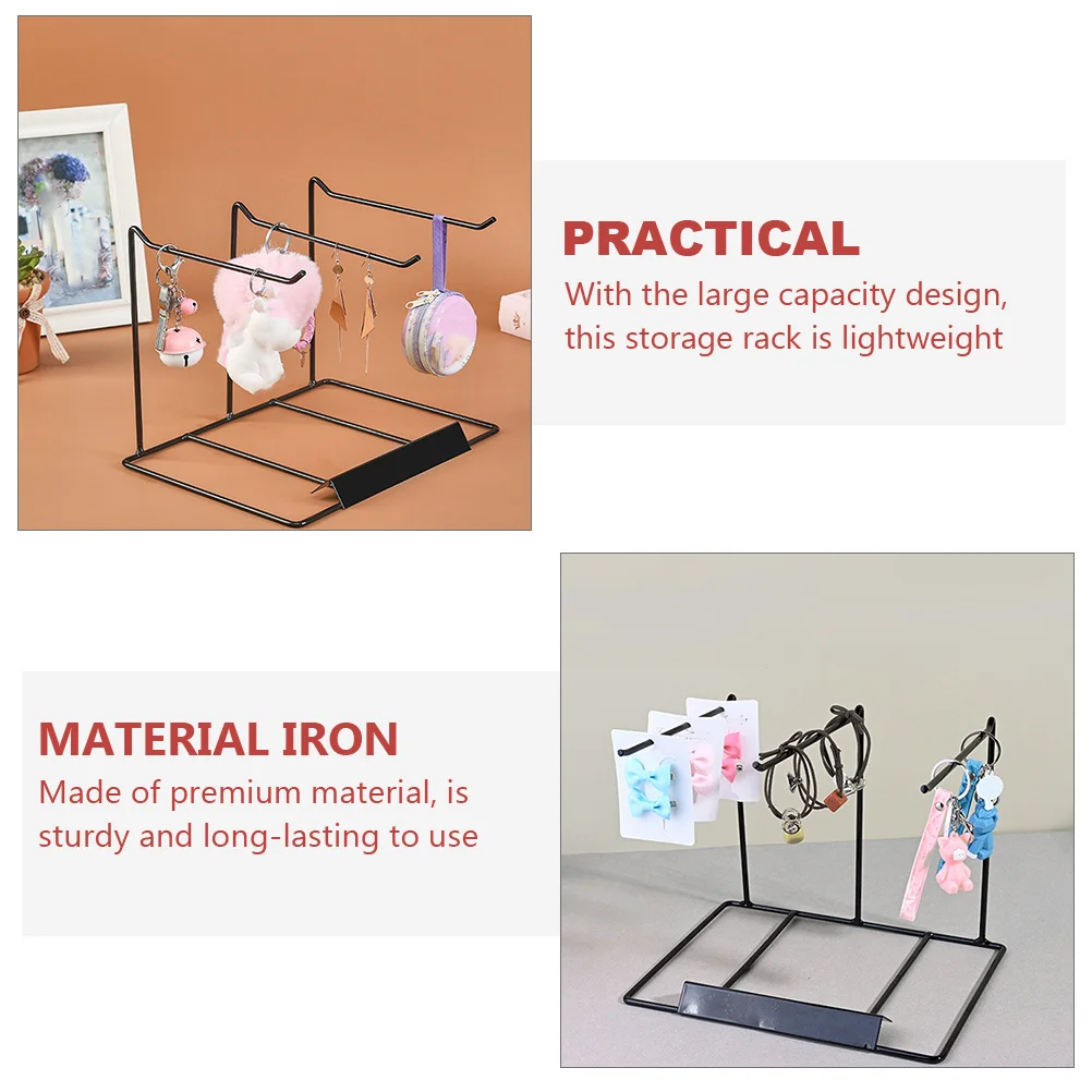 Metal Jewelry Stand Necklace Display Rack Earrings Bracelets Storage Holder Table Clamp Design Heavy Duty Stable Base
