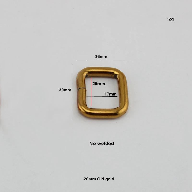 50 шт. 10 шт. 20 мм Старые Золотые круглые края металлические аксессуары из сплава квадратные пряжки не сварные соединители для изготовления пряжек