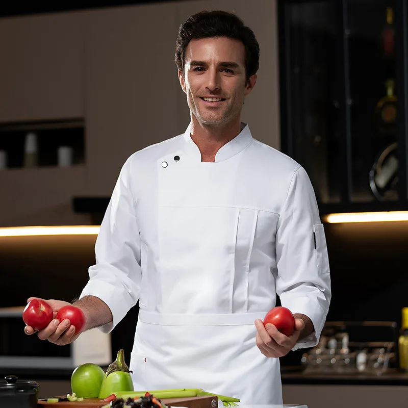 Uniforme de Chef de Restaurant occidental, tenue d'automne et d'hiver, restauration, hôtel, cantine, boulanger, magasin de gâteaux, vêtements de travail à manches longues