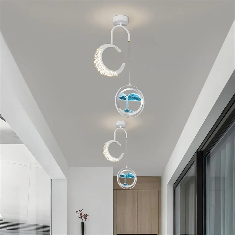 ANITA Contemporary Gold Pendant Lights LED Creative Hourglass Hanging Lamp for Home Aisle Decor Fixtures