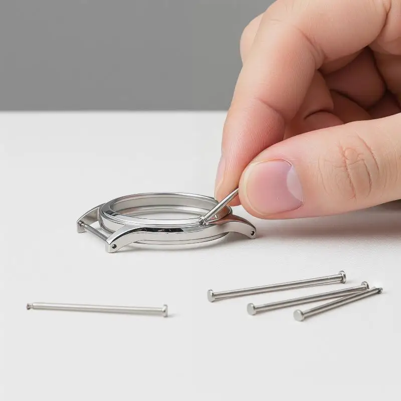 High-Strength 1.2MM Steel T-bar Link with Stud and Screw for Watch Cases Lug 2.5mm Cap