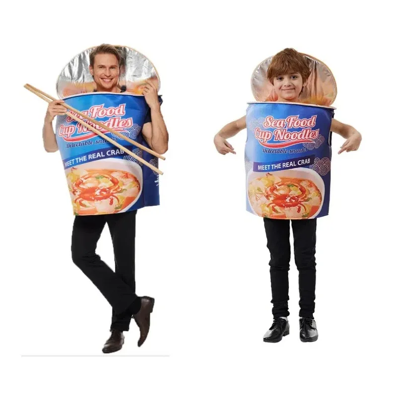 

Halloween New Bowl Noodles Play Costume Fun Seafood Instant Noodles Onesie Party Performance Costume Costume Adult Children