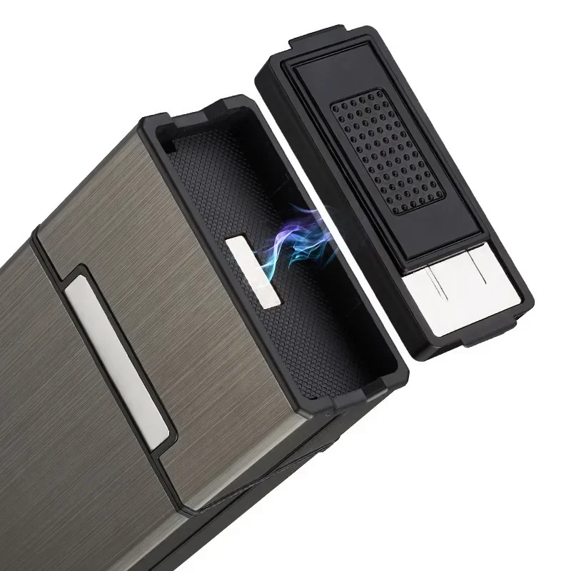 Cigarette Box with Twenty Pieces of Whole Package Rechargeable Split USB Lighter Cigarette Box Available for Wholesale