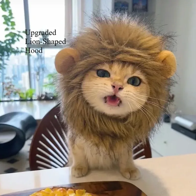 

Cat Costume Cute Lion Mane Cat Wig Hat Cosplay Clothes Cap Dress Up Puppy Kitten Halloween Christmas Party Decoration Supplies