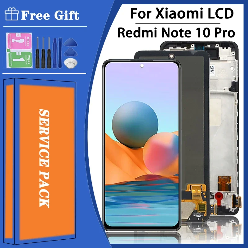 Pantalla LCD Super AMOLED para Xiaomi Redmi Note 10 Pro M2101K6G, digitalizador de pantalla táctil para Redmi Note 10 Pro, 10Pro, M2101K6R