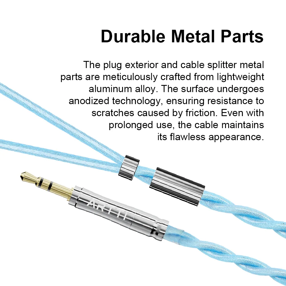 ARTTI CLEAR A5 3in1 HIFI Earphone Monitor Upgrade IEM MMCX Cable with 2.5+3.5+4.4mm Detachable Plug QDC/MMCX/0.78 2pin Connector