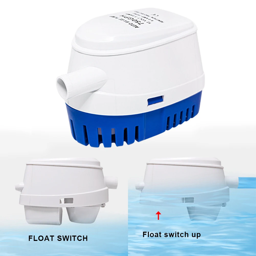 

12V 750/1200GPH Water Pump with Float Switch Submersible Automatic Boat Bilge Pump Water Electric Pump for Seaplane Houseboat