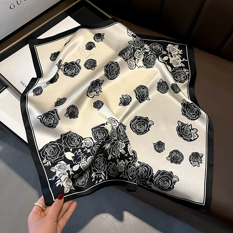 

100% Natural Real Silk Scarf Women Neck Shawl Bandana Square Scarves Wrap Kerchief Mulberry Fashion Luxury High Quality Hijab