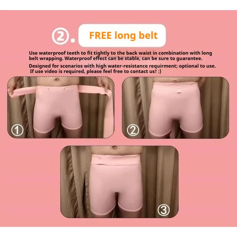 Waterproof Silicone Swim Trunks Quick-Dry Beach Swimming Shorts Men Women High-waist Pool Water Park Rafting High-elastic Trunk