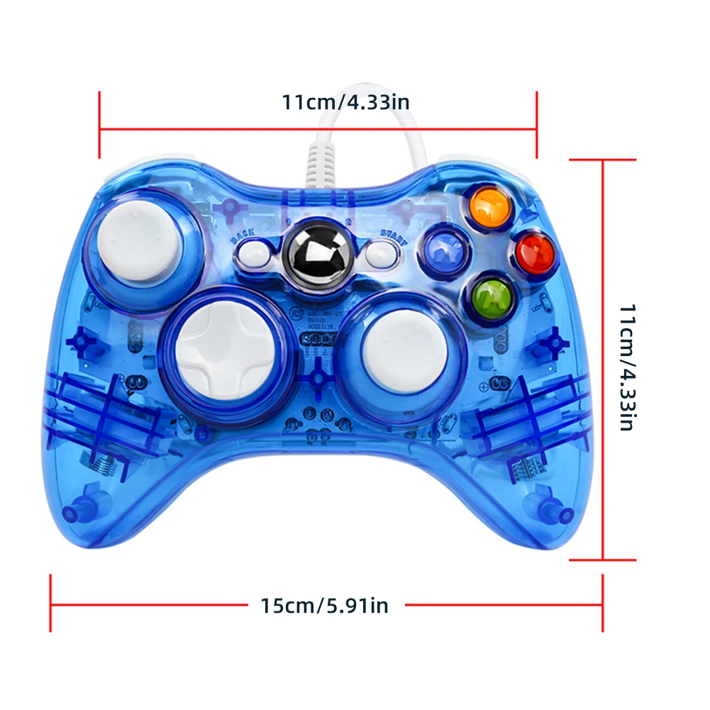 จอยควบคุมสำหรับเล่นเกมแบบมีสาย USB จอยสติ๊กความไวสูงปุ่มเล่นเกมมีความแม่นยำสูงสำหรับไมโครซอฟต์ Xbox 360