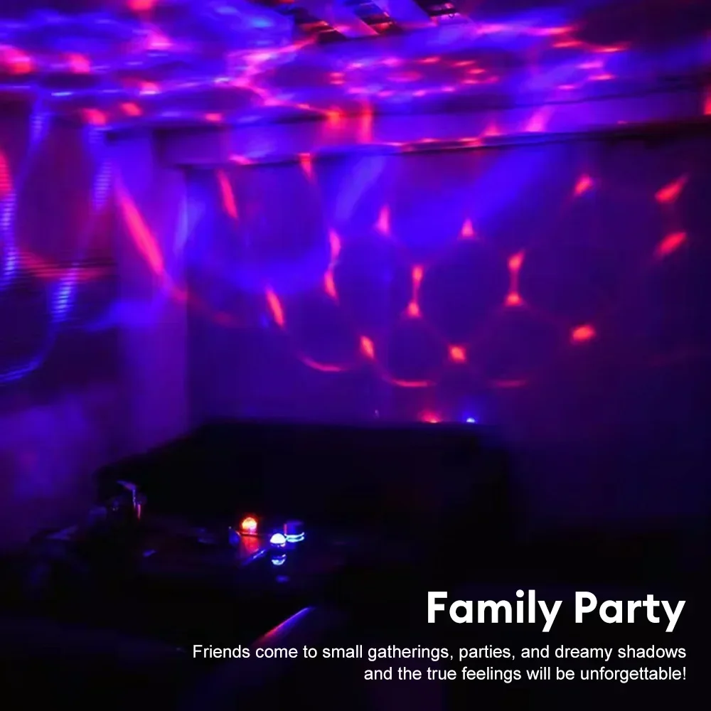 LED Starry Sky Projector Light with Remote Control USB Colorful Christmas Night Light for Magic Ball Stage KTV Room Decorations