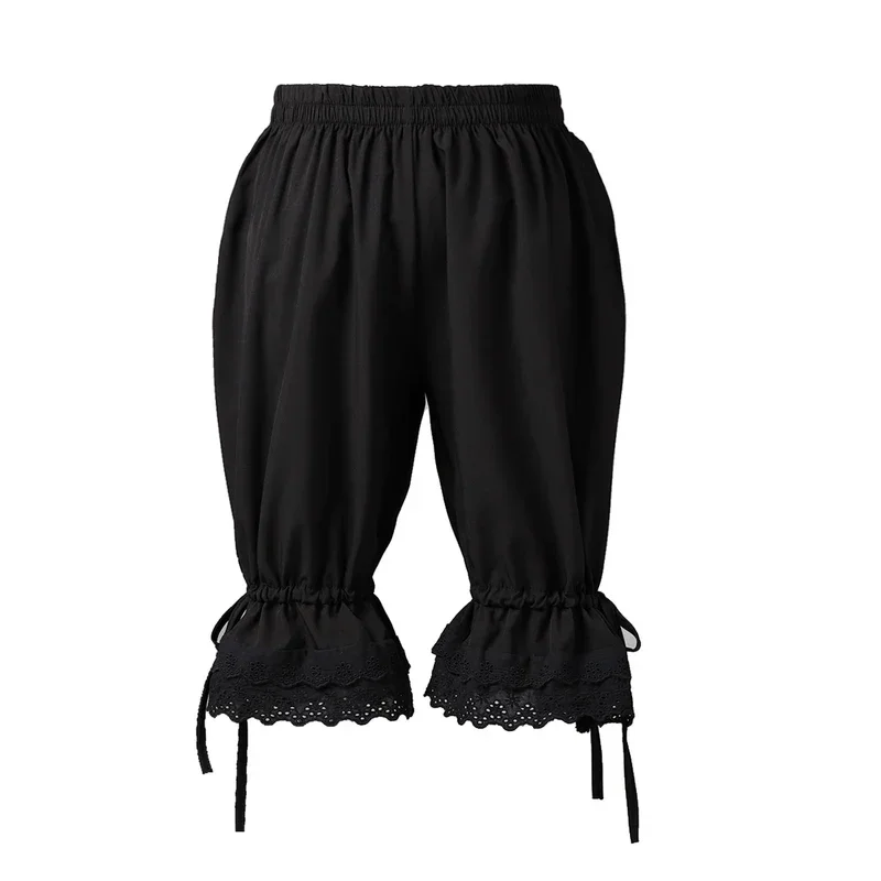 Mutande di sicurezza a bolle di pizzo vittoriano Donna Ragazza Lolita Bloomers Pantaloncini elastici di zucca bianca vintage