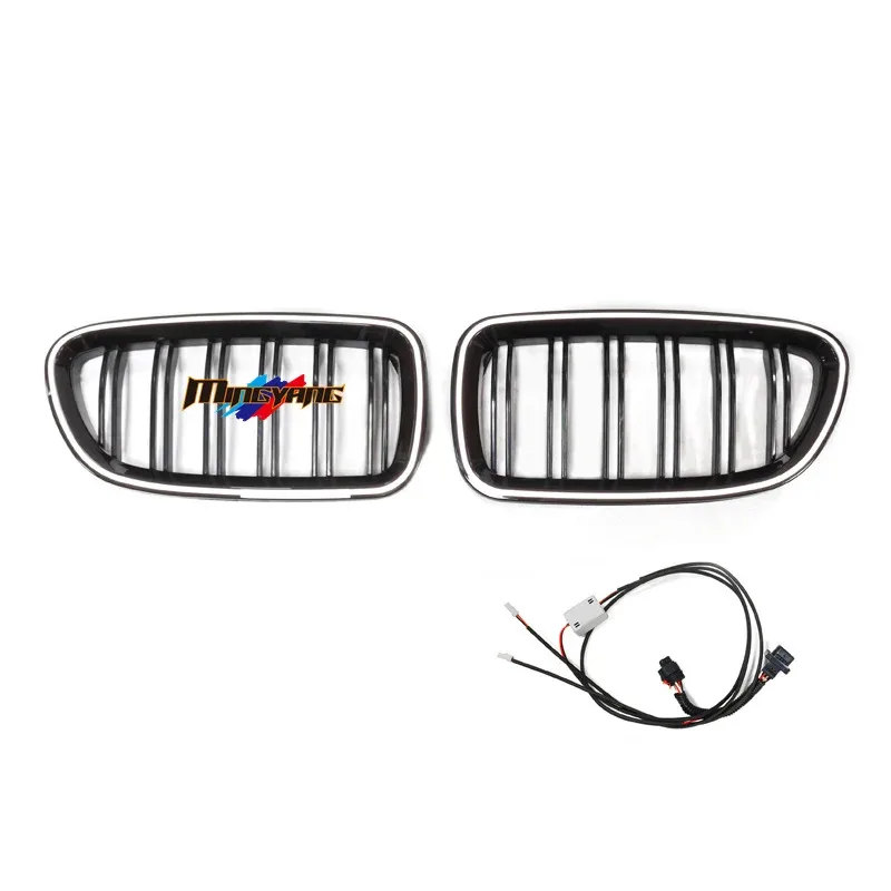 

Modification New val Double Line Car Bumper Grills Front Grill With Led Light Car Accessories for 5 Series F10 2010-2017