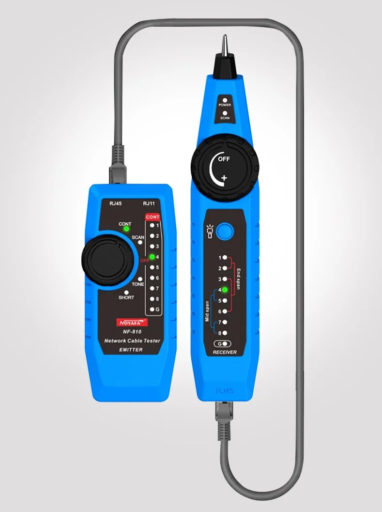 NOYAFA NF-810 Network Cable Tester RJ11 RJ45 Cat5 Cat6 Wire Tracer LAN Line Finder Diagnostic Tool for Telephone And LAN Cables
