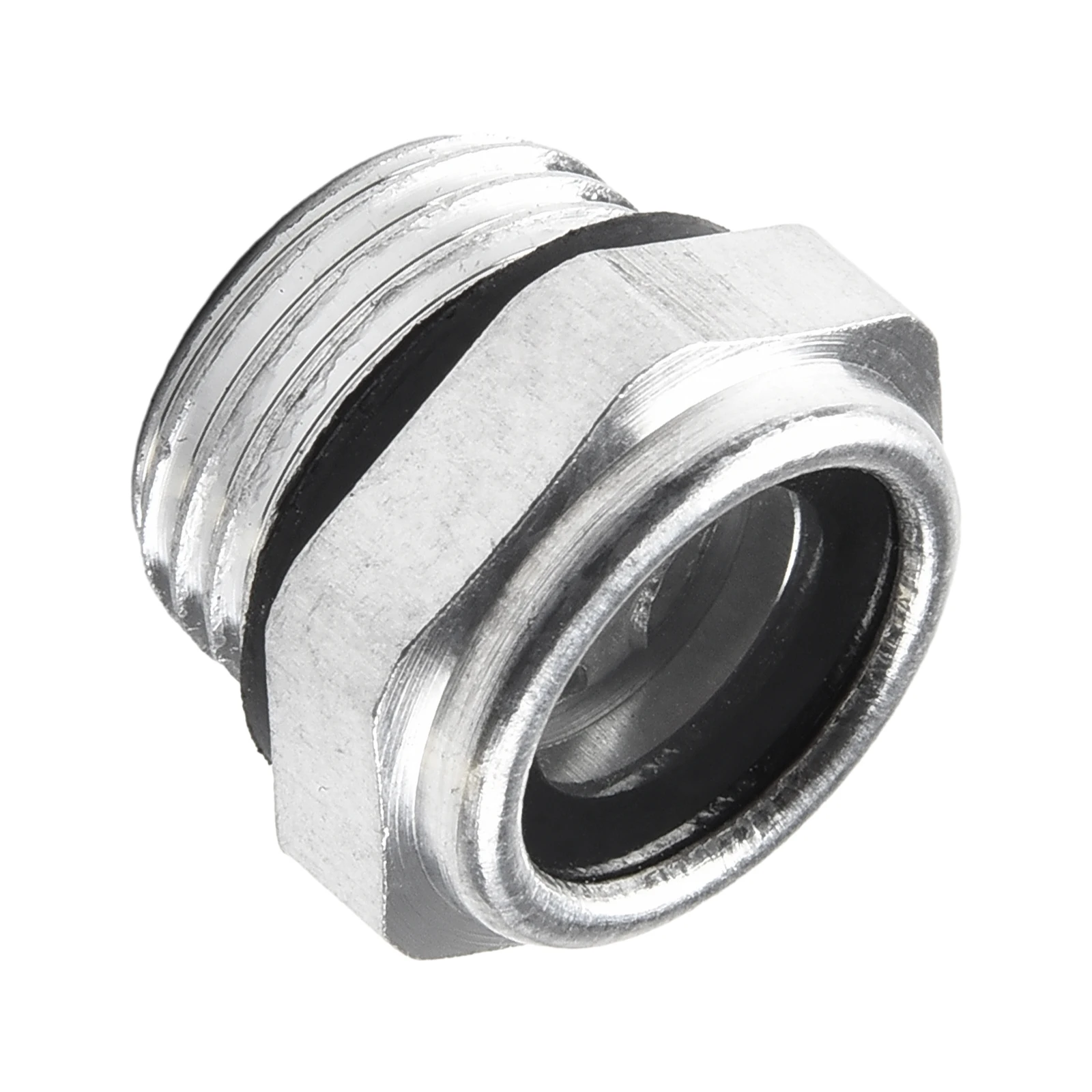 Home Oil Mirror Sight Glass Hexagon Socket Air Compressor Strong Aluminum Easy Installation External Level Liquid