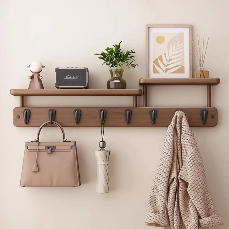 Bambus Wandgarderobe Aufbewahrung Kleiderbügel Garderobe Wohnzimmer Organizer Kleiderregal Minimalistischer Kleiderbügel Display Möbel