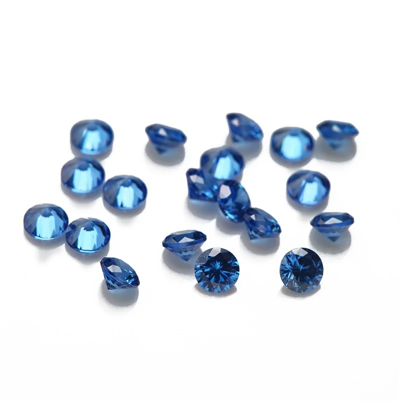 500pcs 1.0~3.0mm Round Zircon Loose Cubic Zirconia Stone 5A CZ Synthetic Gems Green Sea Blue Coffee Rhodolite Tanzanite Color