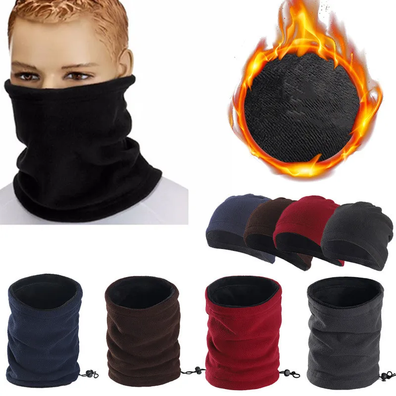 Winter Warming Cycling Headgear Bib Polar Fleece Neck Tube Ear Warmer Fishing Skating Running Sport Scarf For Camping Hiking