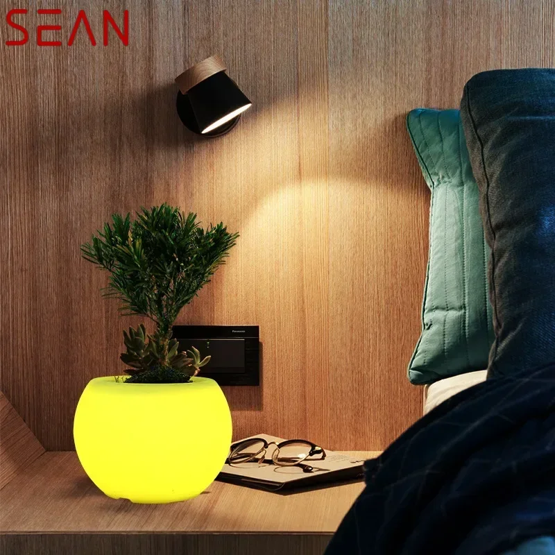 SEAN New Product 16 Colors Desk Lamp With Remote Control Waterproof IP65 Plant Pot USB Table Lights for Home Villa Decoration