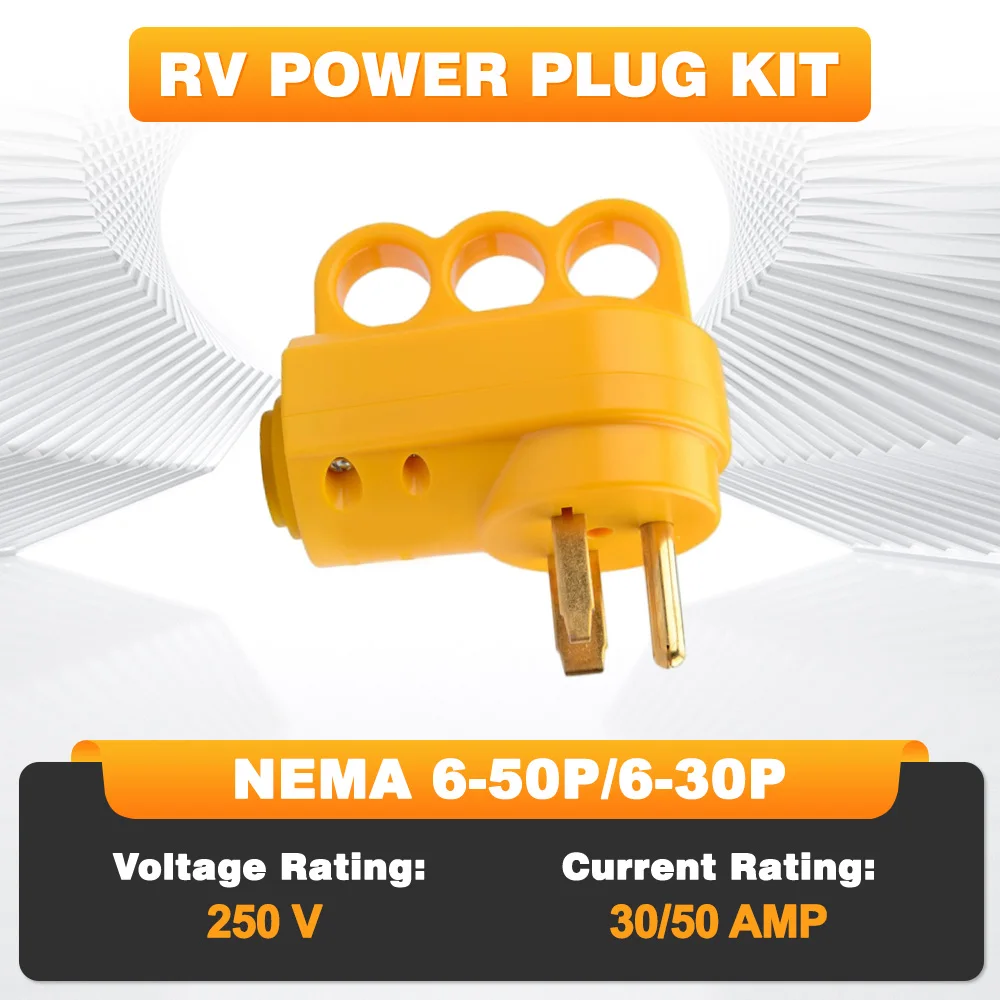 

Входные отверстия NEMA 6-50P/NEMA 6-30P, работающие на адаптере питания 30 А/50 А, 250 В, аксессуары для автофургонов, только вилки стандарта США