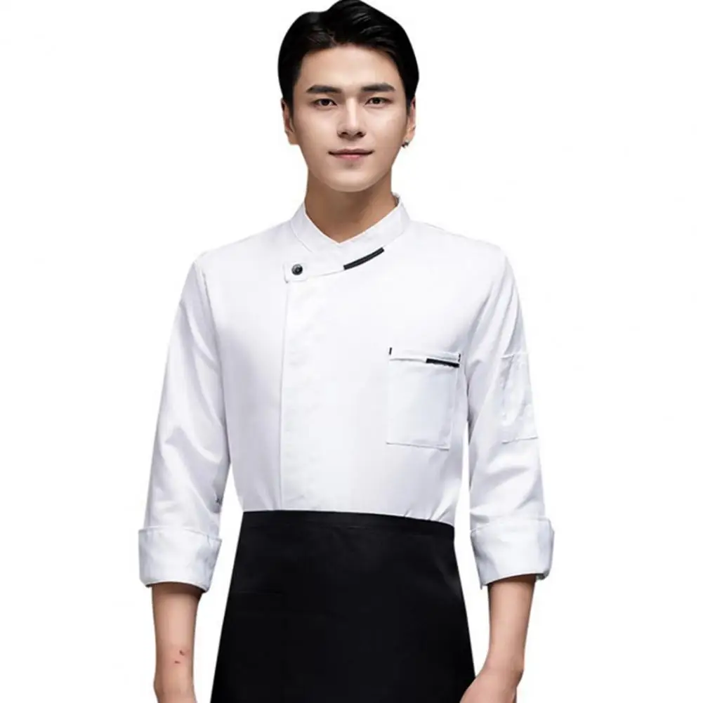 Top Chef monocromático unisex, Camisa Slim Fit, Uniforme Chef, Top Padaria, Moda