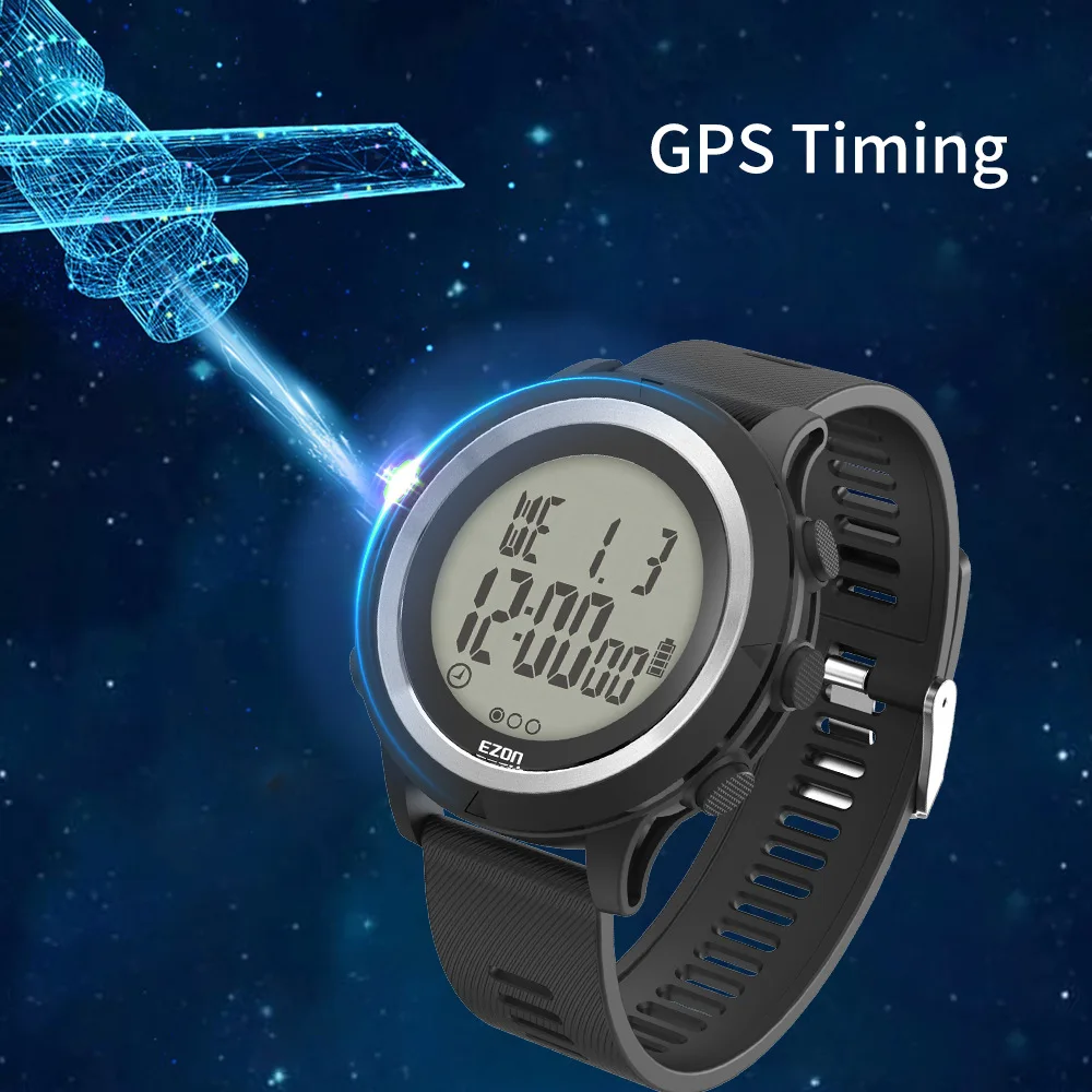 GPS Running Fitness Digital Sports Watches with Optical Heart Rate Monitor Pedometer Calorie Counter Chronograph 50M Waterproof