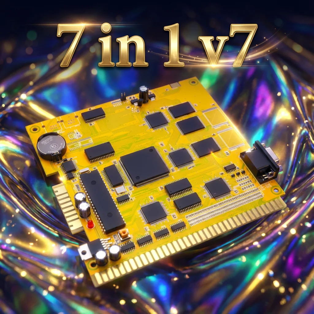 7 in 1 V7 Arcade Motherboard for Slot Game Machine, Assembly Required, V1-V7 Additional Option
