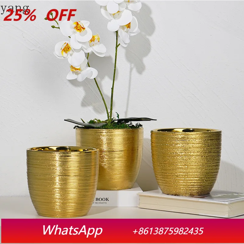 

Электролитически покрытый керамический цветочный горшок CX с золотым напылением, горшок для фаленопсиса, декор для гостиной и дома.
