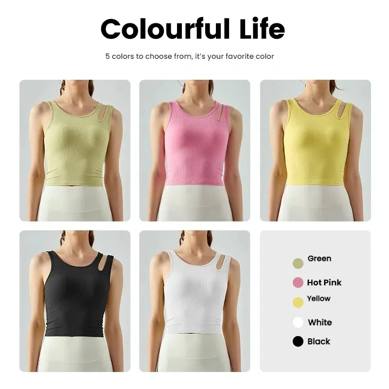 المرأة مضلع سليم صالح اليوغا الأعلى مع المدمج في الصدرية سلس تجريب تانك القمم القابلة للإزالة مبطن الرياضة الصدرية لصالة الألعاب الرياضية الجري Vset #5