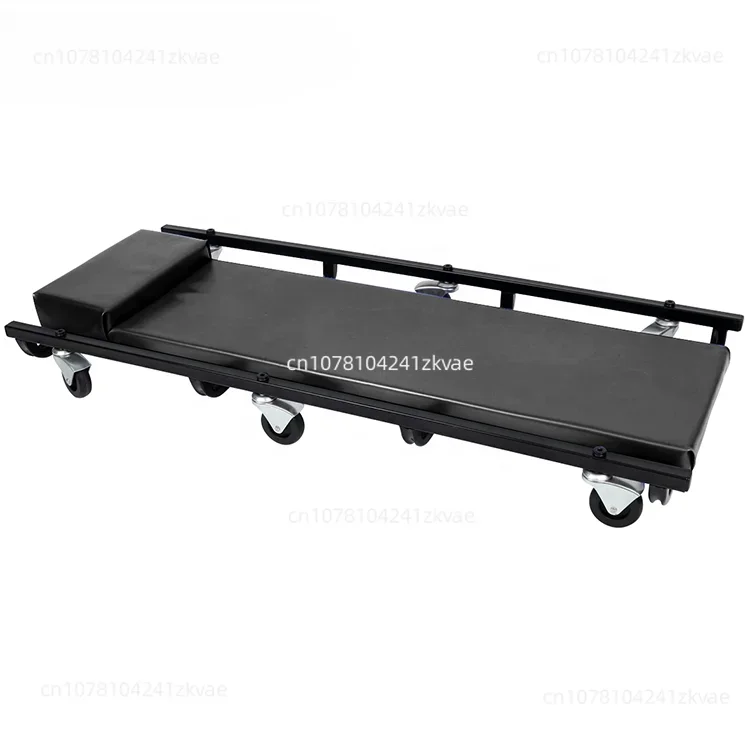 

Steel Rail Rolling Garage Shop Creeper 40"Padded Mechanic Cart Adjustable Headrest 6 Casters