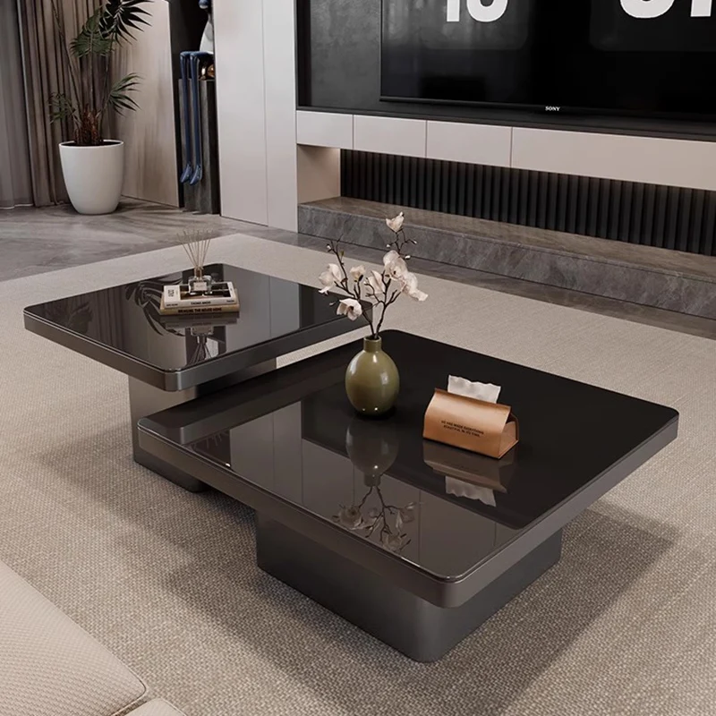 Black Square Center Table Rock Slab Coffee Side Table for Living Room Bedside Desks Dining Stoliki Kawowe Nordic Furniture AA